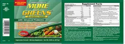 Label for More Than A Greens Nutritional Powder With Advanced Probiotics