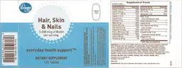 Label for Hair, Skin & Nails 3,000 mcg