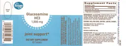 Label for Glucosamine HCl 1,500 mg