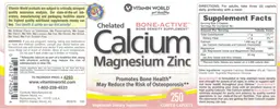 Label for Calcium Magnesium Zinc