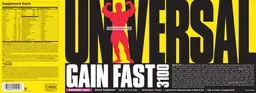 Label for Universal Gain Fast 3100 Strawberry Shake