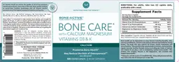 Label for Bone Care with Calcium Magnesium Vitamins D3 K