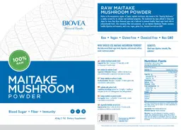 Label for Maitake Mushroom Powder