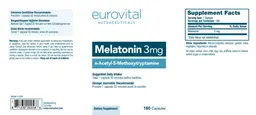 Label for Melatonin 3 mg