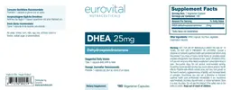 Label for DHEA 25 mg