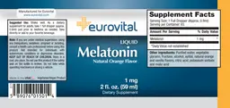 Label for Liquid Melatonin 1 mg Natural Orange Flavor
