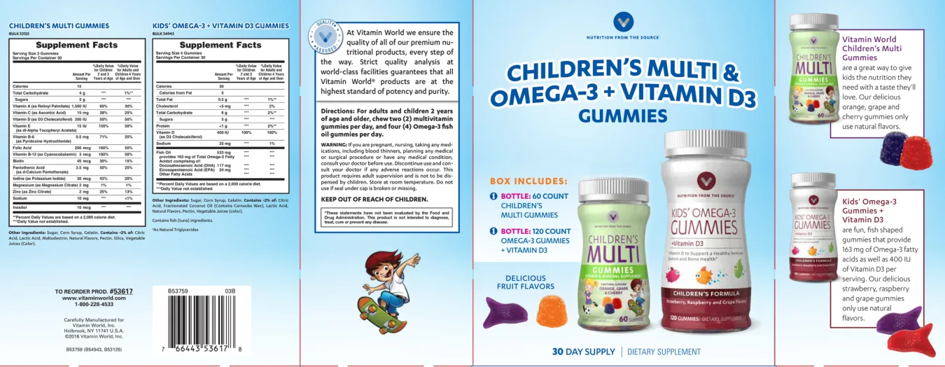 Label for Kids' Omega-3 + Vitamin D3 Gummies