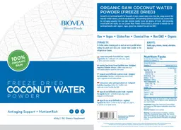 Label for Freeze Dried Coconut Water Powder