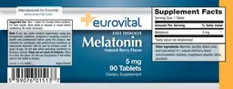 Label for Melatonin 5 mg Natural Berry Flavor