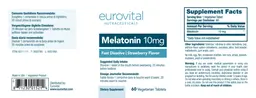 Label for Melatonin 10 mg Strawberry Flavor