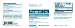 Label for Melatonin 3 mg Strawberry Flavor