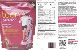 Label for Teen Sport Multivitamin For Girls Natural Acai-Grape Flavor