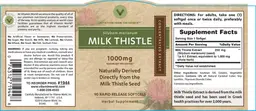 Label for Milk Thistle 1000 mg