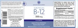 Label for Sublingual B-12 500 mcg
