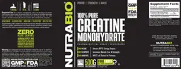 Label for 100% Pure Creatine Monohydrate