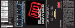 Label for N.O. Black Powder Orange Burst