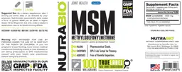 Label for MSM 1000 Milligrams