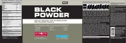 Label for Black Powder Blue Raspberry