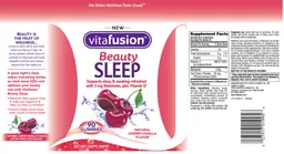 Label for Beauty Sleep Natural Cherry-Vanilla Flavor