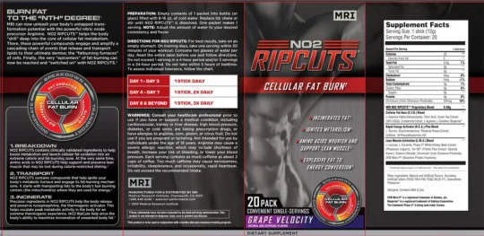 Label for NO2 Ripcuts Grape Velocity