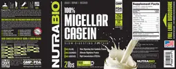 Label for 100% Micellar Casein Unflavored