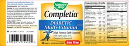 Label for Completia Diabetic Multi-Vitamin