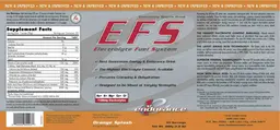 Label for EFS Electrolyte Fuel System Orange Splash