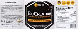 Label for BioCreatine With Himalayan Salt & Fenugreek