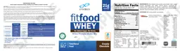 Label for FITFood Whey Creamy Chocolate No added Sugar, No Stevia