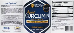 Label for Liquid Curcumin With Coconut Oil