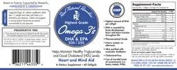 Label for Highest Grade Omega 3's DHA & EPA 500 / 250