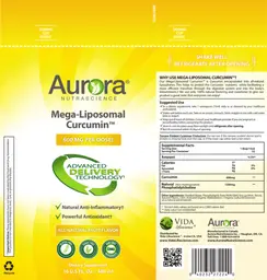 Label for Mega-Liposomal Curcumin 600 mg