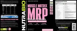 Label for Muscle Matrix MRP Women's Formula Strawberry Smoothie