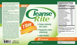 Label for Cleanse Rite
