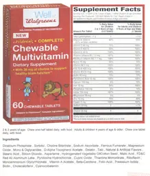 Label for Children's Complete Chewable Multivitamin