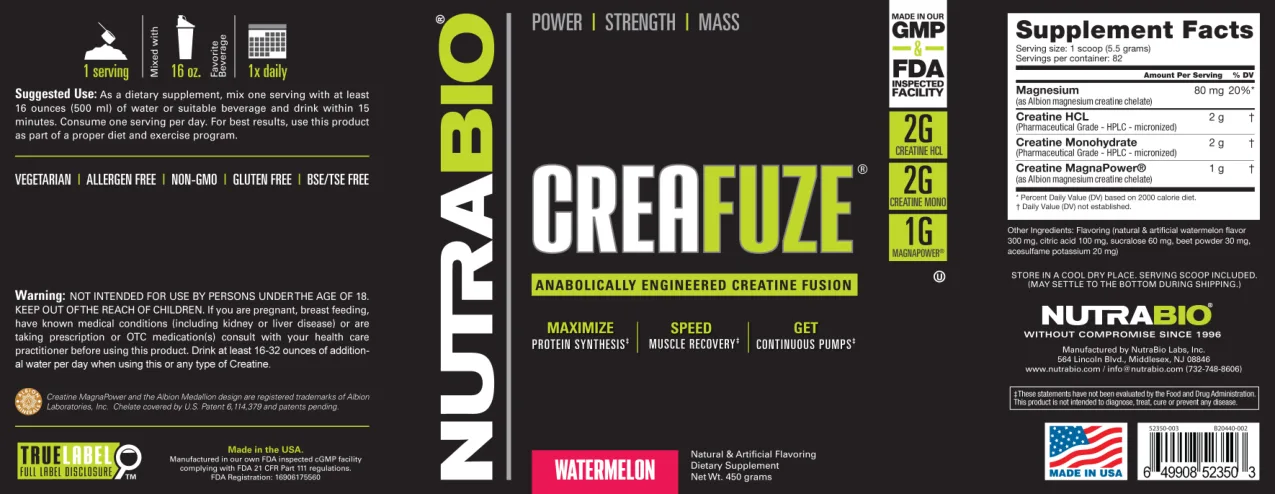 Label for CreaFuze Watermelon