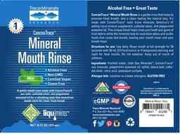 Label for Mineral Mouth Rinse Mint