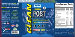 Label for Clean Post Workout Strawberry Lemonade Flavor