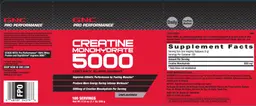 Label for Creatine Monohydrate 5000 Unflavored