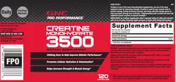 Label for Creatine Monohydrate 3500