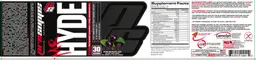 Label for Mr Hyde Intense Pre Workout Berry Blast