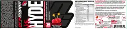 Label for Mr Hyde Intense Energy Pre Workout Cherry Bomb