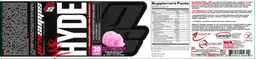Label for Mr Hyde Intense Energy Pre Workout Cotton Candy