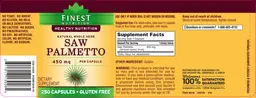 Label for Saw Palmetto 450 mg