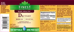 Label for D3 Vitamin 5000 IU