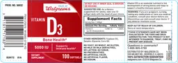 Label for Vitamin D3 5000 IU
