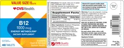 Label for B12 1000 mcg