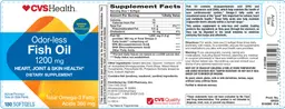 Label for Odor-Less Fish Oil 1200 mg