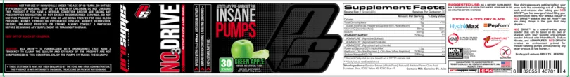 Label for NO3 Drive Green Apple