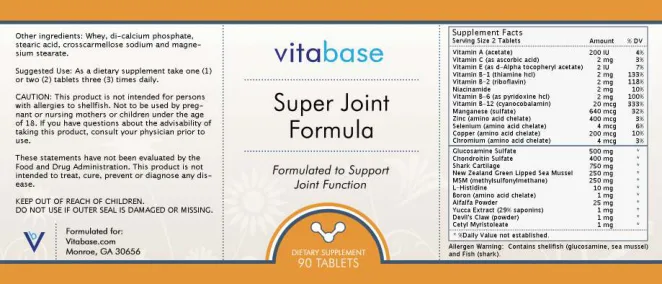 Label for Super Joint Formula